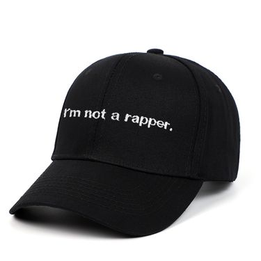 Unisex Letters I'm not a rapper Embroidered cotton stick hat Men's and women's summer outdoor sports hat_voghion.com