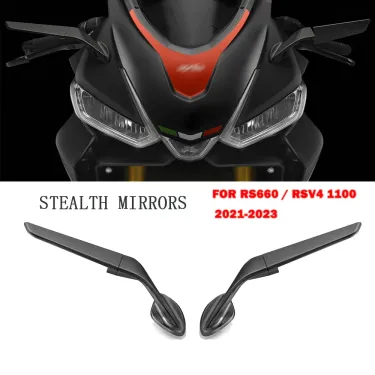 For RS660 / RSV4 1100 Stealth Mirrors Sports Winglets Mirror Kits Adjustable Motorcycle Wing Mirrors_voghion.com