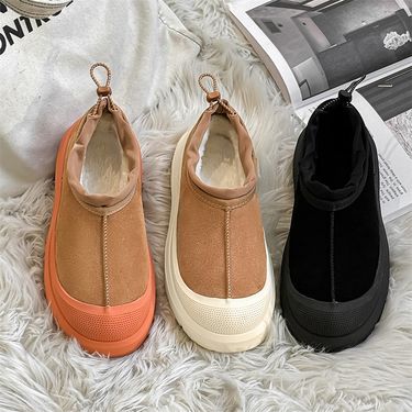 3618-U Brand Same Style Snow Boots For Men And Women Couples Thick Sole Height Increasing Genuine Leather Low-Top Winter_vogvips.com