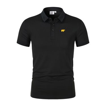 Summer new fashion trend T-shirt lapel with polar bear embroidery casual and comfortable POLO shirt_mkmklike.com