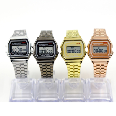 Women's Watches Male And Female Students Led Electronic Watch Steel Belt Fashion Watches Multi-function_voghion.com