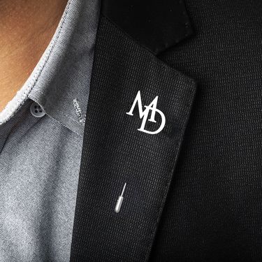 Personalized Men's Suit Double Letter Lapel Stainless Steel Initial Pin Groom Wedding Accessories_voghion.com