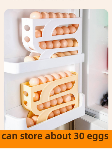 Food-grade Rolling Egg Rack For Storing Eggs In The Refrigerator, Side Door For Kitchen Preservation, Refrigerator Storage Box With Lid_voghion.com