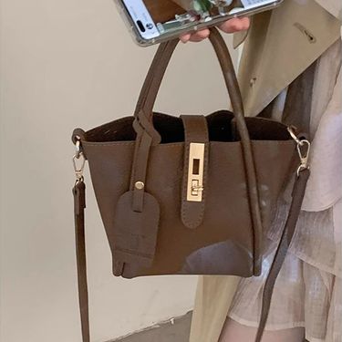 New French Style Fashion Commuter Bucket Textured Crossbody Trendy Versatile Handbag Small Bag For Women_voghion.com