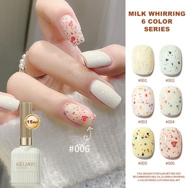 Nails Art & Tools Spring and summer all match milk series nail polish new popular whitening cream sequins nail art set_voghion.com