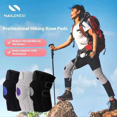 Knee Support Brace – Breathable & Adjustable For Hiking, Running, Badminton (Grey-Purple/Black-Blue, One Pair) – Men & Women_voghion.com