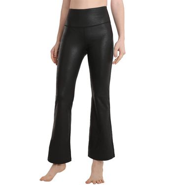 Women's yoga Pants fashion high-waisted belly-control elastic slimming imitation leather sports yoga pants leggings XY8-10_voghion.com