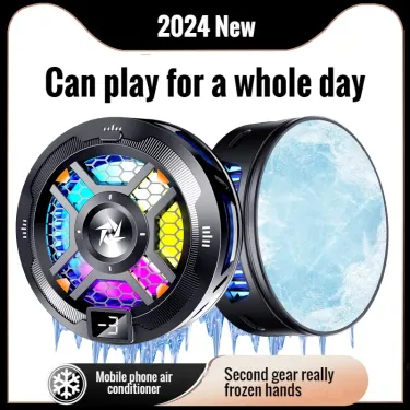 2024 NEW SL18 Mobile Phone Magnetic/ Back-Clip 2 In 1 Semiconductor Radiator With RGB Light For IOS Android PUBG LOL_voghion.com