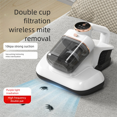 Dual Cup UV Mite Vacuum Cleaner - Wireless Handheld Beating Sterilization Machine Household Dust Mite Remover_voghion.com