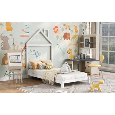 Twin With Board Houseshaped Size Platform Bed Wood_voghion.com