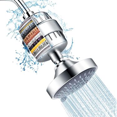 5-Spray Shower System - 15-Stage Water Softener Filter Combo_voghion.com