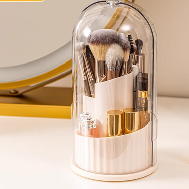 Cosmetic Storage Box High Grade Desktop Large Capacity Makeup Brush Eyebrow Pencil Rotating Dust Proof Cover Lipstick Cosmetic Bucket_voghion.com