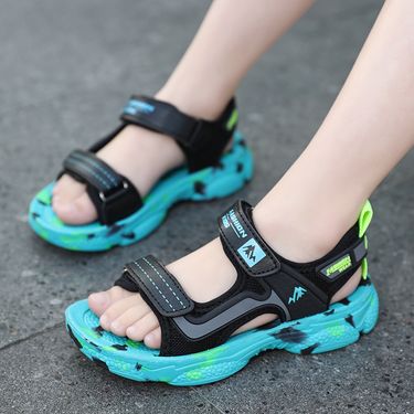 Children's beach shoes classmates sandals fashion casual Velcro children's shoes inkjet bronzing sole shoes_voghion.com