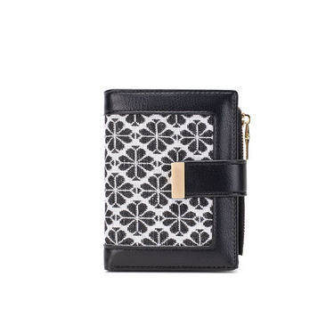Short Women's Anti Magnetic Cloth Casual Fashion Wallet Large Capacity Multi Driving License Card Ba_voghion.com