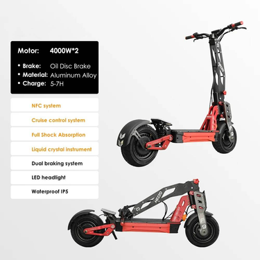 F9 60V 8000W Dual Motors Electric Off-road Scooter 40LG Lithium NFC 12"Fat Tire Racing Escooter 56Mph Foldable Electric Scooter_voghion.com