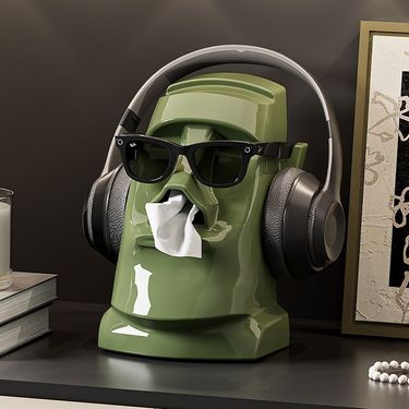Ins Style Creative Quirky Living Room Decoration Multi-purpose High-end Tissue Storage Box Glasses Headphone Holder_voghion.com