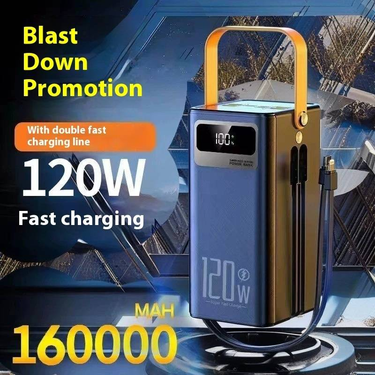 160000mAh 120W PD Fast Charging Power Bank - High Capacity Portable Charger For Outdoor Camping & Live Streaming_voghion.com