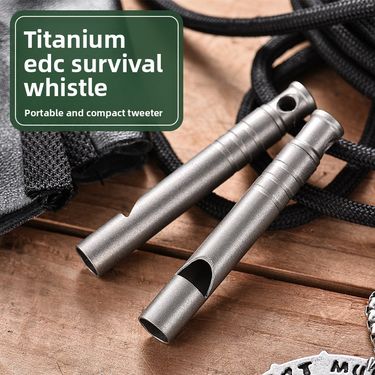 Pure Titanium Single Tube Blast Referee Whistle Outdoor High Decibel Camping Picnic Training EDC Tool_voghion.com