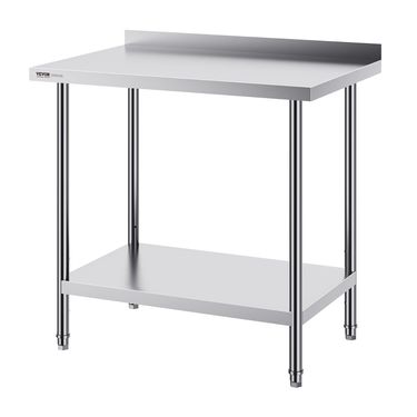 VEVOR 24 X 36 X 36 Inch Stainless Steel Work Table, Commercial Food Prep Worktable Heavy Duty Prep Worktable, Metal Work Table With Adjustable Height For Restaurant, Home And Hotel_voghion.com