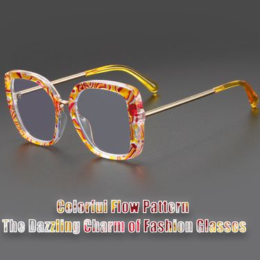 New Candy Color Anti-Blue Light Non-Prescription Glasses Large Slimming Irregular Pattern Bare Face Eyeglass Frame_voghion.com