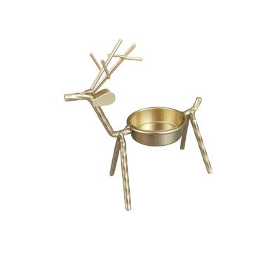 Iron Art Metal Crafts Deer Candle Holder Ornament Standing Home Desktop Dining Table Birthday Banquet Atmosphere_voghion.com