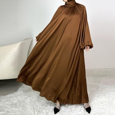 Women's Clothing New Fashion Lantern Sleeves Loose Large Swing Lantern Sleeves Robe Long Skirt Dress_voghion.com
