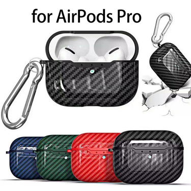 Xinweiqing Carbon Fiber Texture Bluetooth-compatible Earphone Protective Case Cover for AirPods Pro_voghion.com