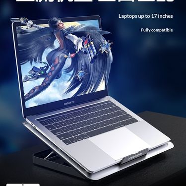 NeoGear Laptop Pad Base 14inch Portable Computer Cooling Fan Stand Aluminum Alloy Heightening Rack Water_voghion.com
