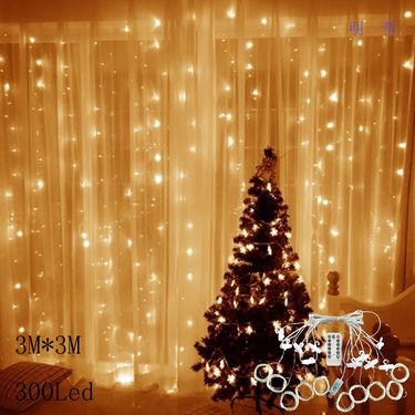 USB Remote Control LED Curtain Lights – 3 Colors (Warm White/Cool White/Multicolor), 8 Lighting Modes, IP43 Waterproof_voghion.com