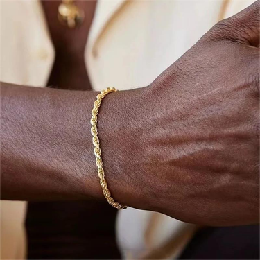 Cuban Chain Titanium Steel Bracelet For Men & Women - Hypoallergenic Twisted Hip Hop Jewelry_voghion.com