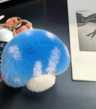 New Japanese Style Rex Rabbit Fur Plush Pendant Mushroom Macaron Color Key Bag Pendant Cute Souvenir Soft Cute_voghion.com