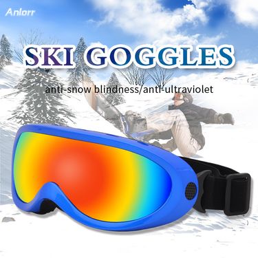 Ski sports equipment, adult single-layer goggles, windproof and UV resistant outdoor ski goggles_voghion.com