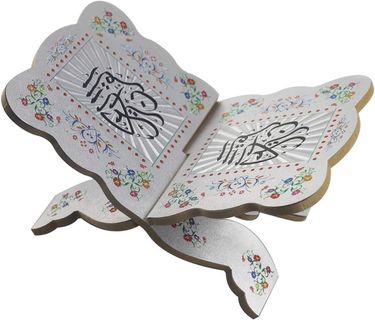 Wooden Eid Al-Fitr Islamic Bookshelf Bible Frame Kuran Quran Koran Book Stand Holder_voghion.com