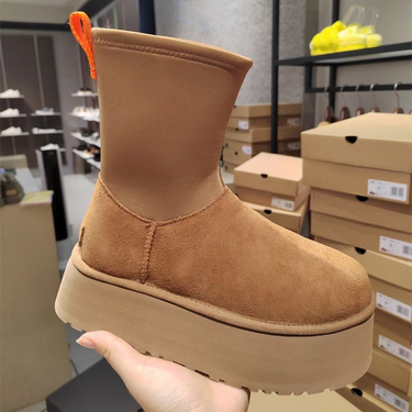 Women’s Up Combat Boots Low Heel WinterBooties_voghion.com