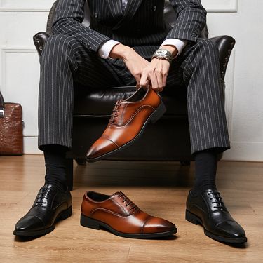 Brand Genuine Leather Elevator Shoes Business Men Dress Shoes Wedding Formal Oxford Height Increasing Shoes For Men Large Size_voghion.com