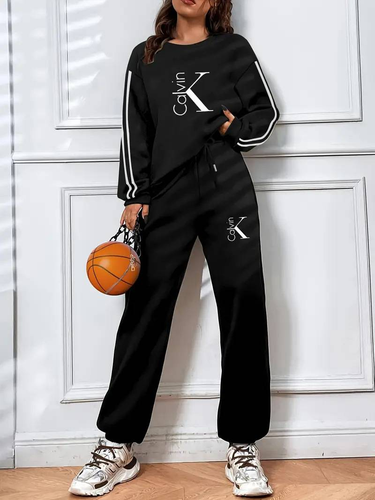 Casual Sports Suit For Women Autumn And Winter New Slim Sweater Fashionable And Stylish Leggings Suit_voghion.com