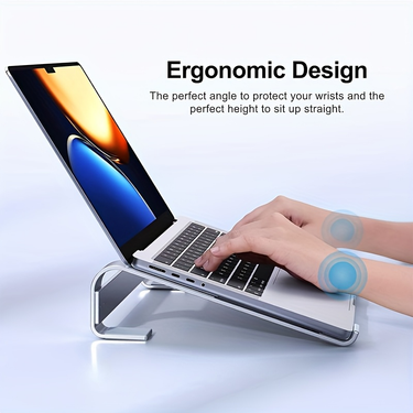 Desktop Laptop Stand, Aluminum Alloy Laptop Stand, Ergonomic Design, Compatible With MacBook Pro/Air, Dell, HP, 10-17.3 Inches_voghion.com