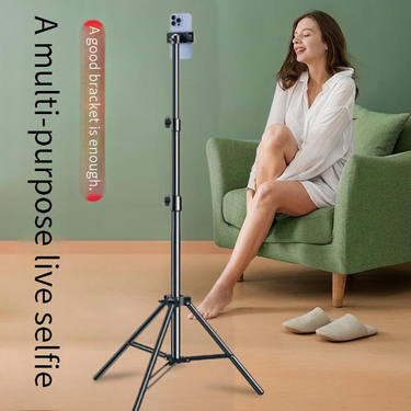 Professional Adjustable 2.1m Tripod Stand With Ring Light & Bluetooth Remote For Live Streaming, Photography, YouTube Videos_voghion.com