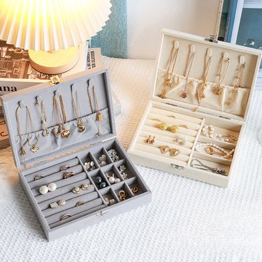 Portable Travel Men's Women's Watches Jewelry Storage Box Jewelry Storage Box Dustproof Large-capacity Earrings Rings Necklaces Storage Display Box_voghion.com