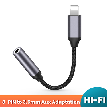 8-pin to 3.5mm jack AUX cable lighting interface to AUX headphone adapter audio Kable connector splitter for i_voghion.com