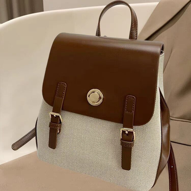 Casual versatile for women 2024 summer new fashionable commuting shoulder bag, simple canvas backpack_voghion.com