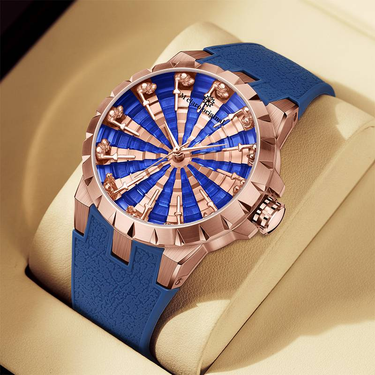 McLaro Twelve Knights Series - Silicone Strap, Blue Dial, Fashionable And Trendy Business Men's Mechanical Watch_voghion.com