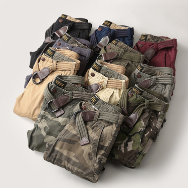 Premium Products Wear Resistant Work Pants, Camouflage, Loose Cotton, Men's Outdoor Casual Belt, Jogging Pants_voghion.com