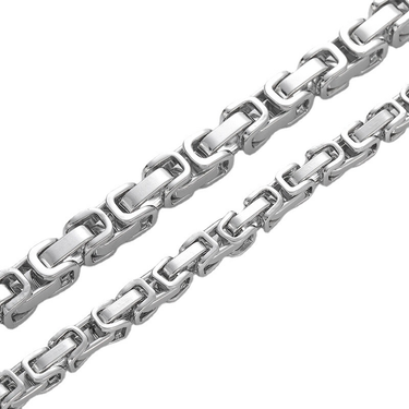 stainless steel emperor chain men's light luxury necklace titanium steel king chain handmade square splicing back chain bracelet_voghion.com