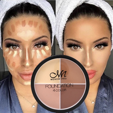 Makeup 4 Colors Concealer Palette Waterproof Moisturizing Contour Bronzer Make Up Face Foundation Cream Concea_voghion.com