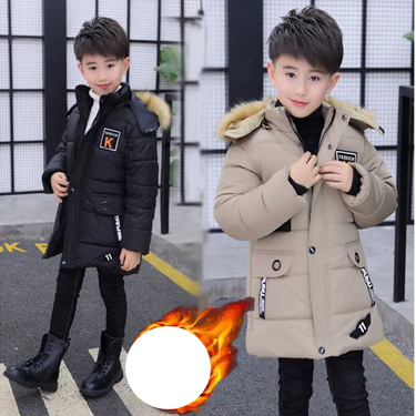 Teenage And Guys 2024 New Winter Boys' Cotton Coat Thickened Medium And Long Boys' Cotton Coat Plus Velvet For Middle And Large Children_voghion.com