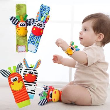 0-12 Months Baby Rattles Toys Animal Socks Wrist Strap +Rattle Baby Foot Socks Bug Wrist Strap Toddler Socks Pacifier Toys_voghion.com