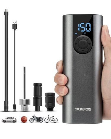 ROCKBROS Electric Air Pump Mini Bicycle Pump 150PSI Motorbike Presta&Schrader_voghion.com