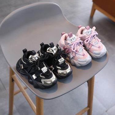 Children's 2024 Spring New Fashion Boys' Velcro Soft Sole Lightweight Sports Girls' Casual Shoes_voghion.com
