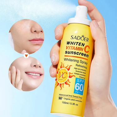 QLZHANFU 150ml Vitamin C Whitening Essence Sunscreen Spray Waterproof Body Moisturizing Hydrating Anti UV Spray Protection For Skin Care_voghion.com
